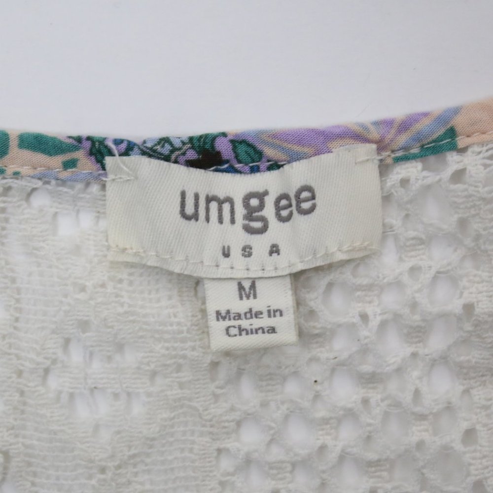 Umgee Womens Medium Paisley Crochet Boho Patchwork Tunic Top - Picture 6 of 6